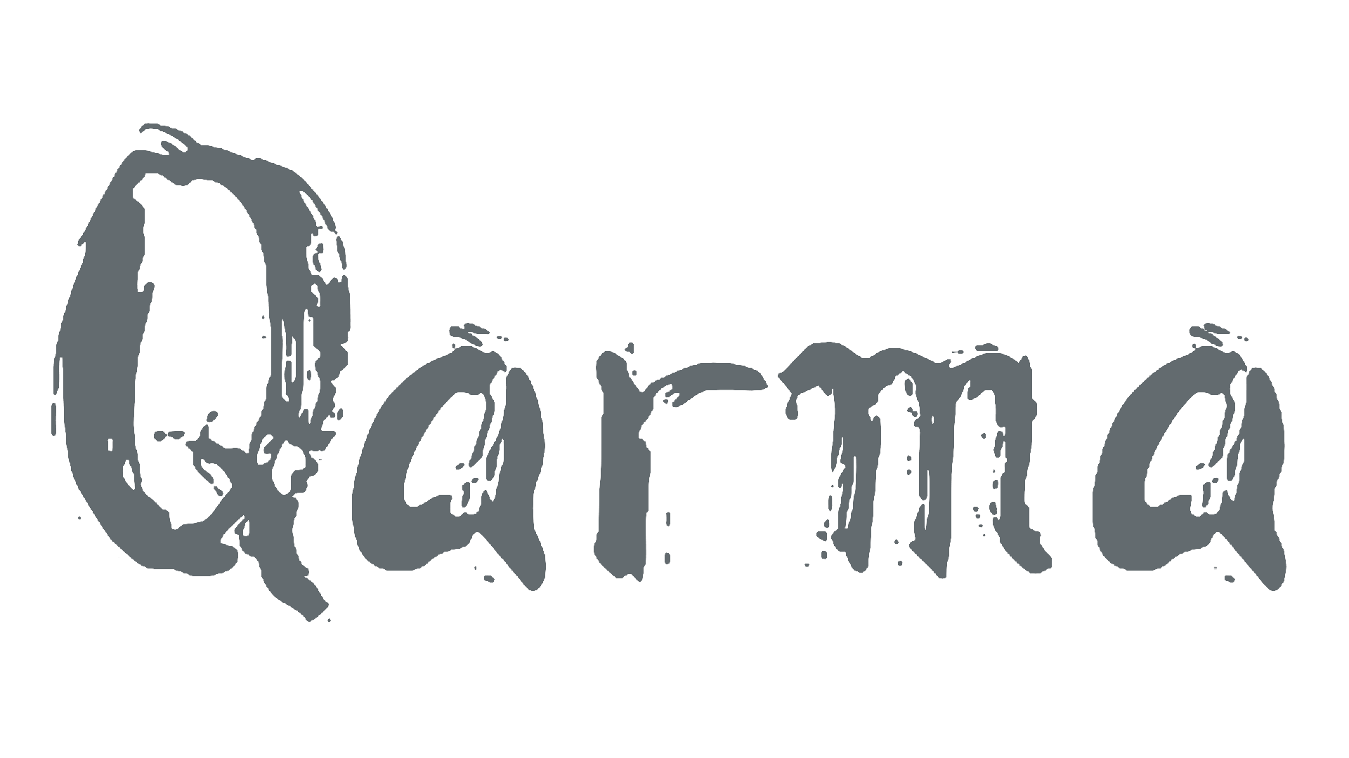 Qarma Logo,  Un cuervo mezclado con el símbolo budista de Karma en trazos de un color